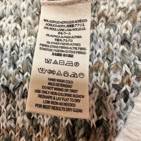 Free People Chunky Knit Fringe Birkenstock Open Cardigan Sz M - Picture 8 of 9